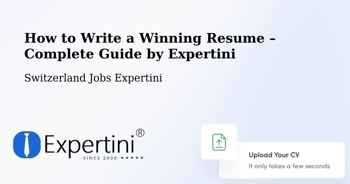 Resume Writing Guide for Job Seekers – Thun - Thun, Switzerland Jobs Expertini